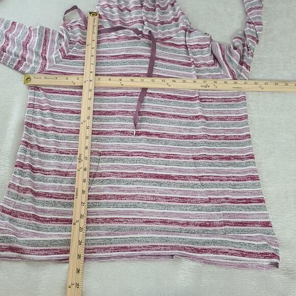 Market and Spruce Kallon knit hooded top Gray&pink Size Lg Stitch Fix cozycore - Picture 3 of 7